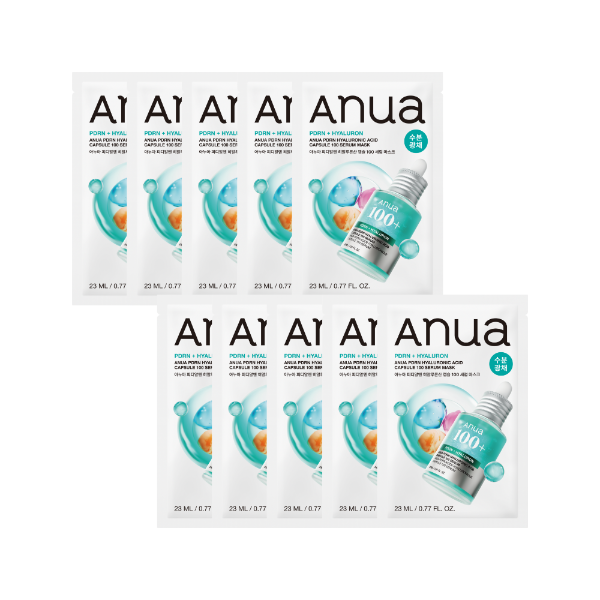 Anua Máscara Facial PDRN Hyaluronic Capsule 100 — 10 × 23 ml