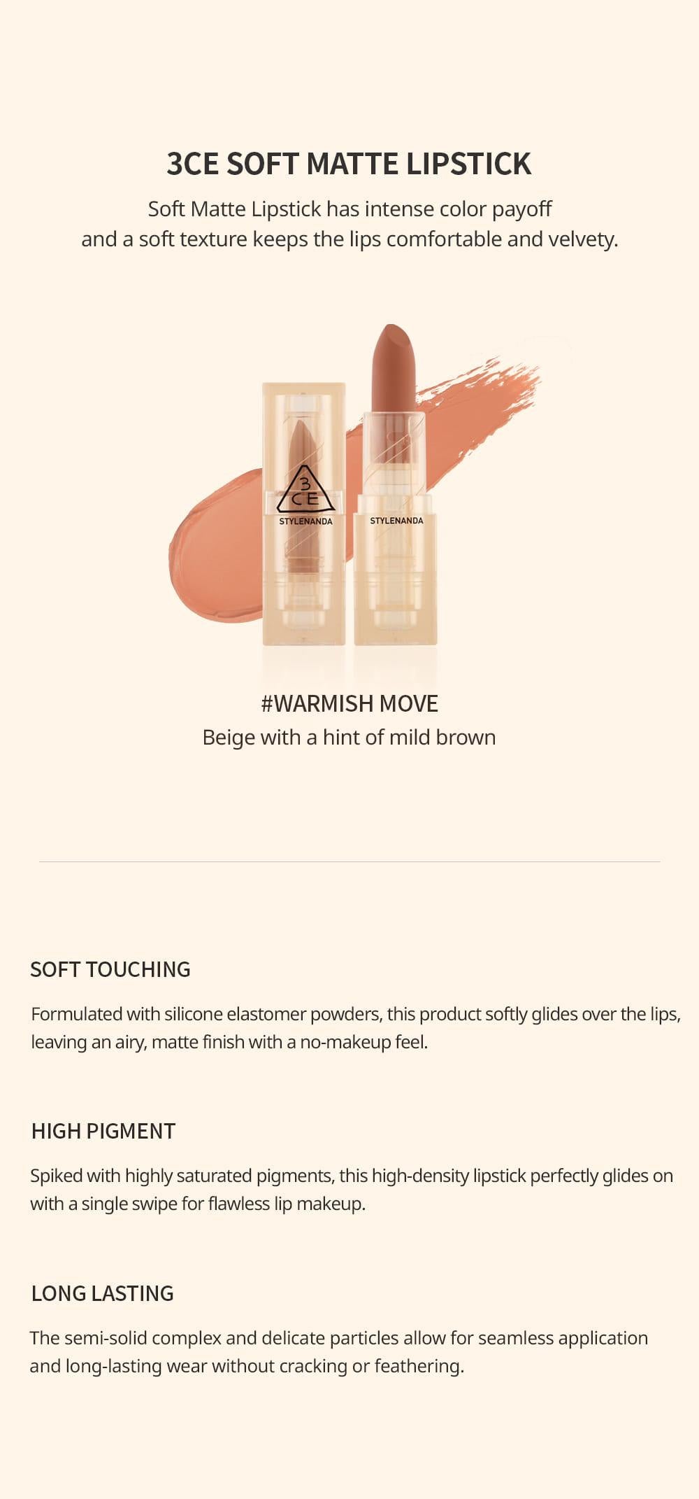 3CE Batom Soft Matte Warmish Move