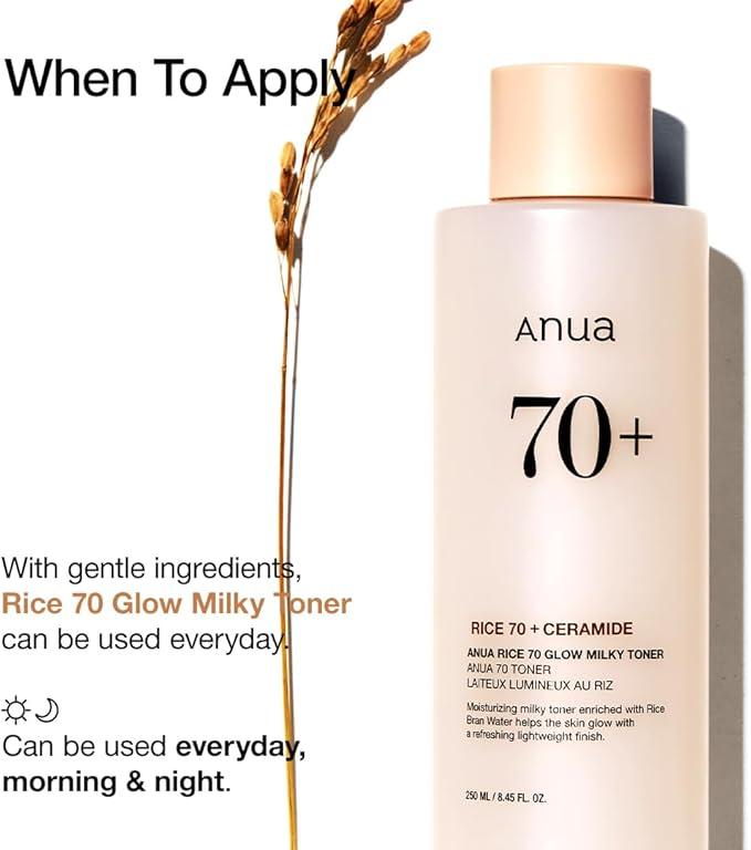 Anua Tônico Leitoso Rice 70 Glow 250 ml