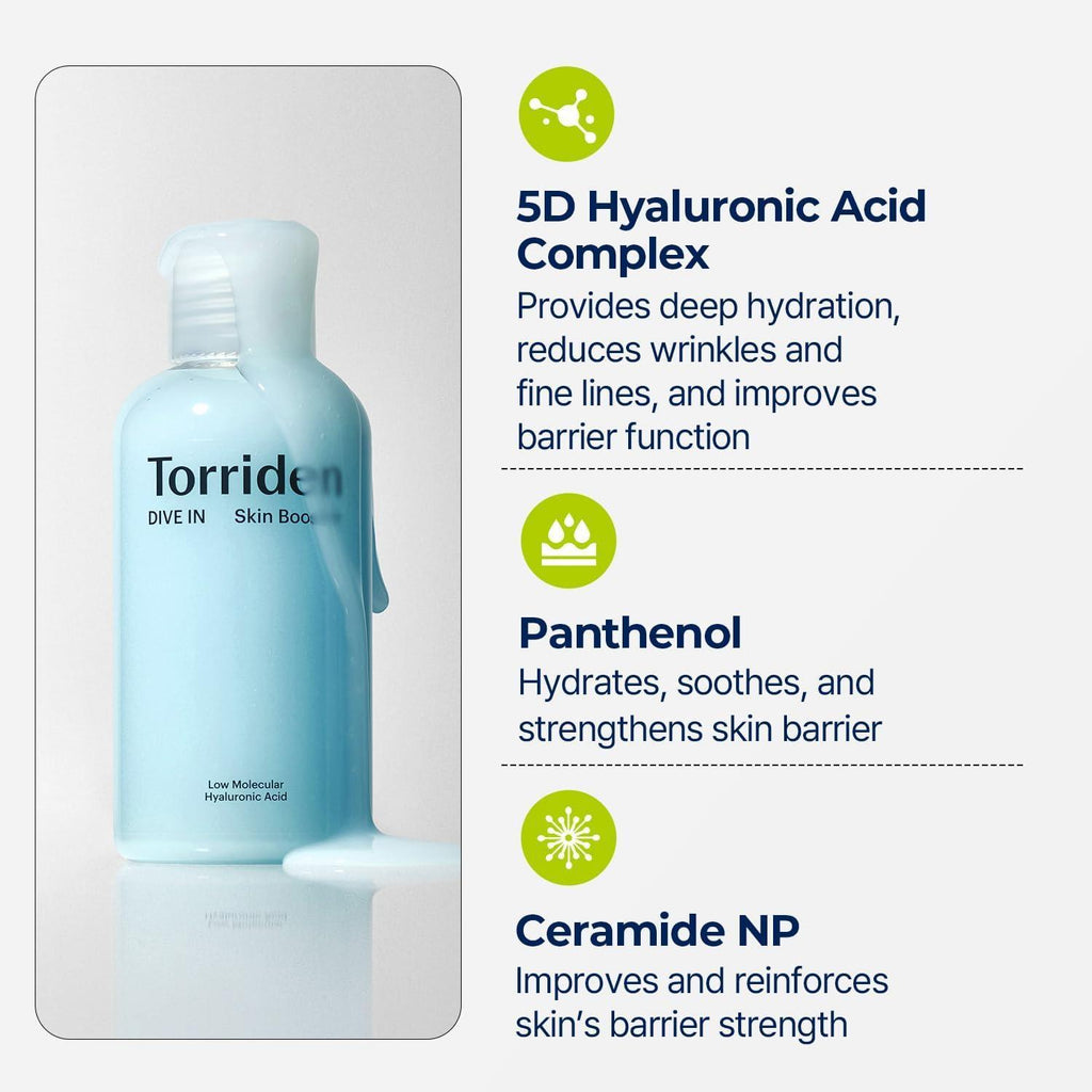 Torriden Potencializador Facial DIVE IN Ácido Hialurônico de Baixo Peso Molecular 200 ml