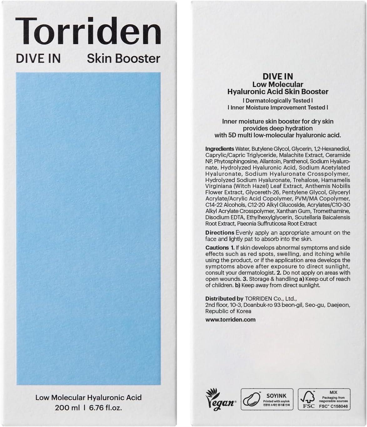 Torriden Potencializador Facial DIVE IN Ácido Hialurônico de Baixo Peso Molecular 200 ml