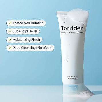 Torriden Espuma de Limpeza DIVE IN Ácido Hialurônico de Baixo Peso Molecular 150 ml