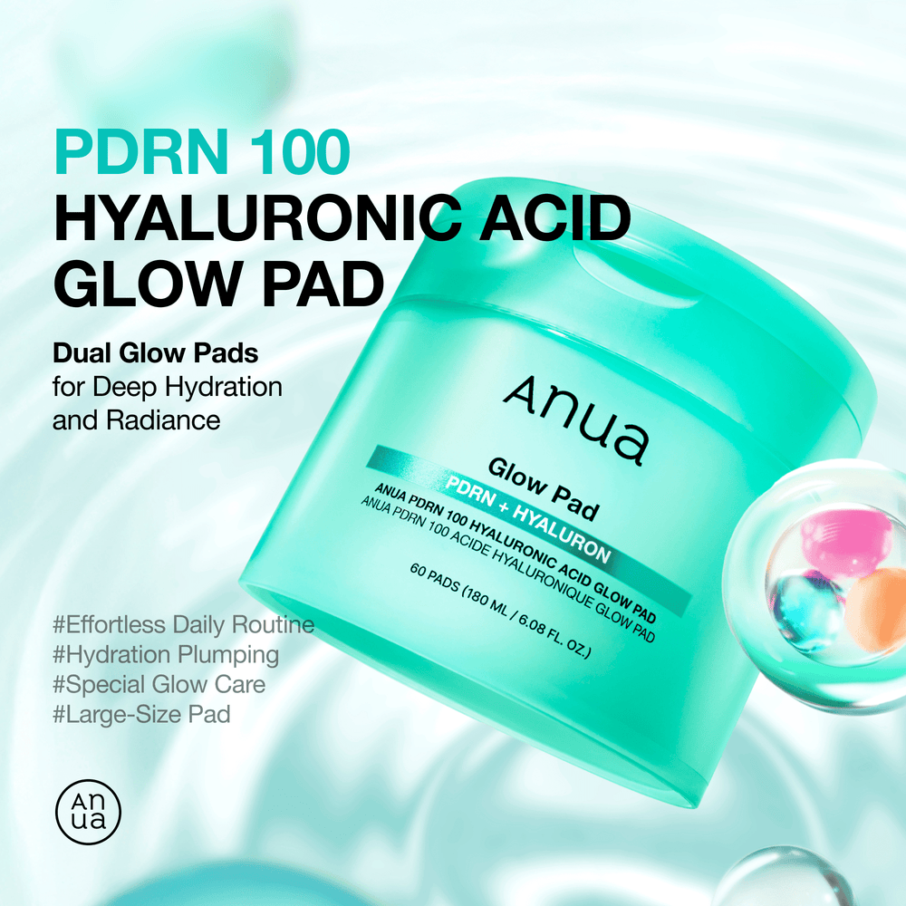 Anua Discos Faciais PDRN 100 Hyaluronic Acid Glow — 60 unidades, 180 ml