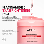 Anua Discos Faciais Iluminadores Niacinamide 5 + TXA — 60 unidades, 210 ml