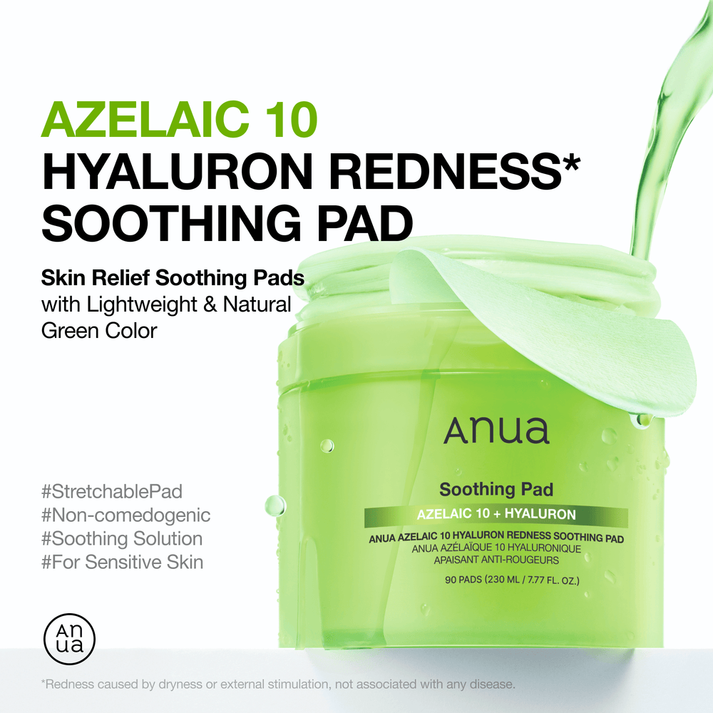 Anua Discos Faciais Calmantes Azelaic 10 Hyaluron — 90 unidades, 230 ml