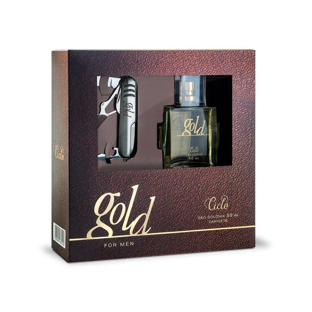 Kit Gold Deo Colônia Masculina 50ml + Canivete