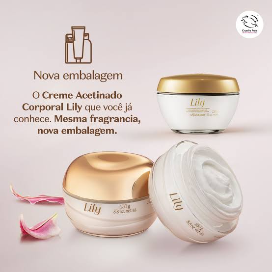 Creme Acetinado Hidratante Desodorante Corporal Lily 250g