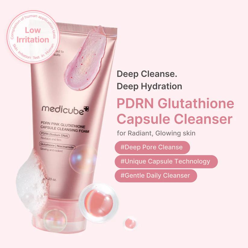 Medicube Espuma de Limpeza com Cápsulas PDRN Pink Glutationa 120 g