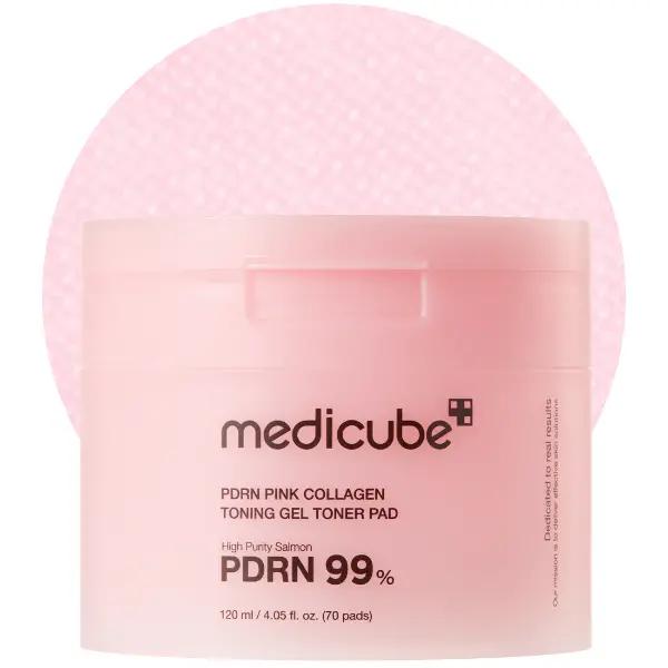 Medicube Discos Tonificantes em Gel PDRN Pink Collagen 70 unidades