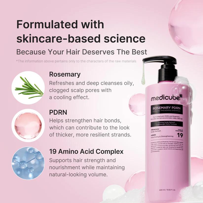 Medicube Shampoo Refrescante PDRN Alecrim 400 ml