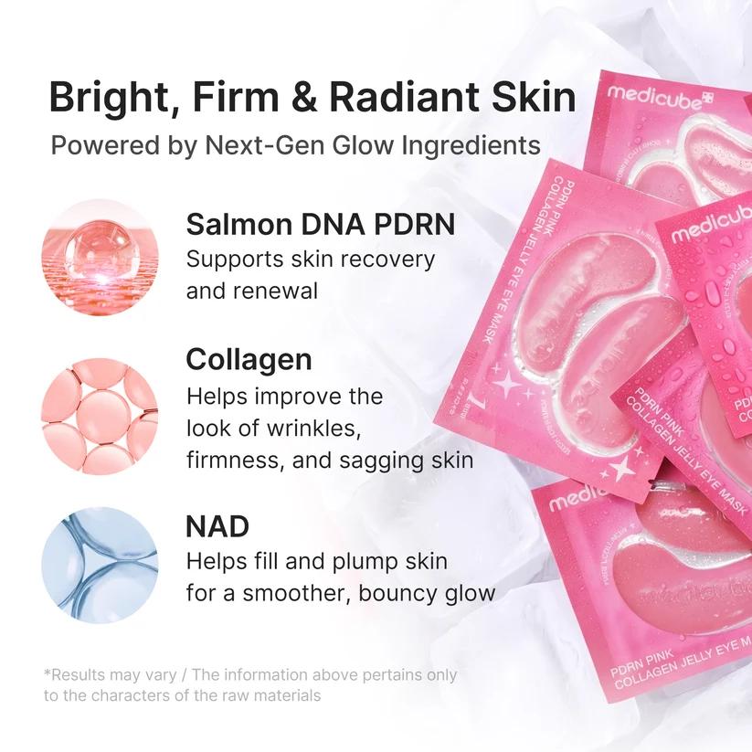 Medicube Máscara em Gel para Olhos PDRN Pink Collagen 6 pares